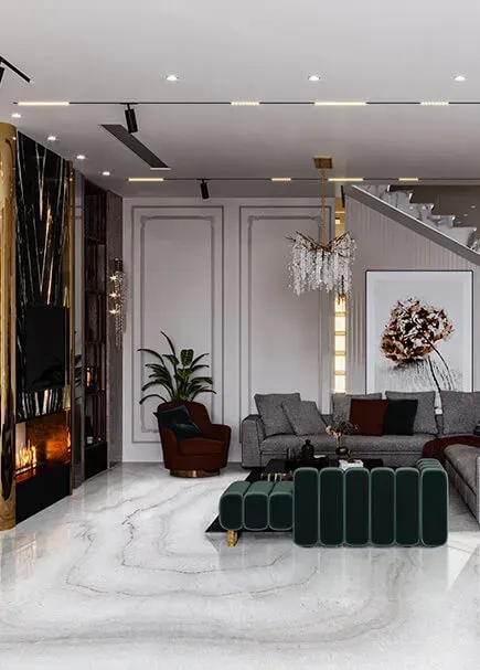 Bianco Waves applied in an interior