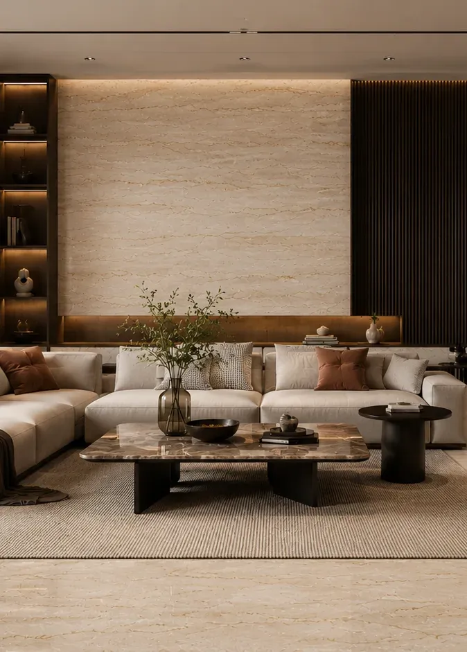 Botticino Classico applied in an interior