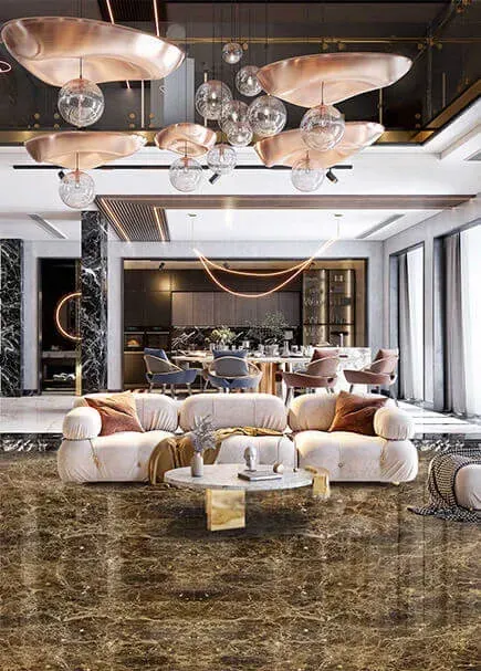 Dark Emperador applied in an interior