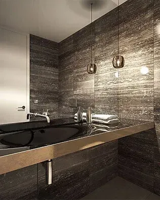 Grey Silver Travertine detail
