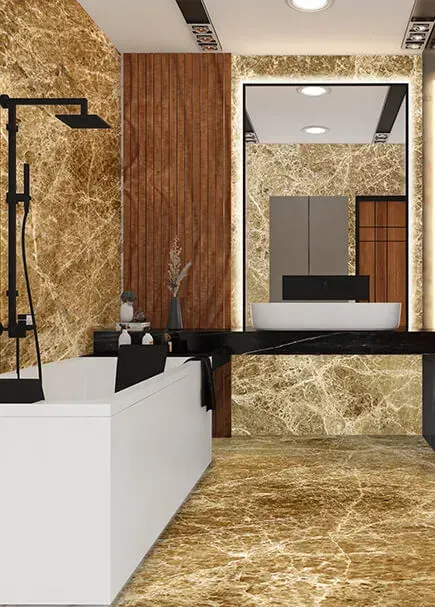 Light Emperador Golden applied in an interior
