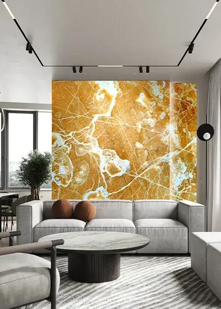 Mexican Amber Onyx applied in an interior