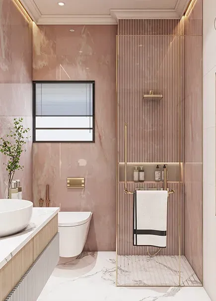 Pink Onyx applied in an interior