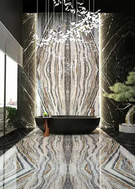 Silver Martini Tra Onyx applied in an interior