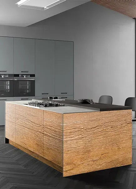 Walnut Travertine applied in an interior