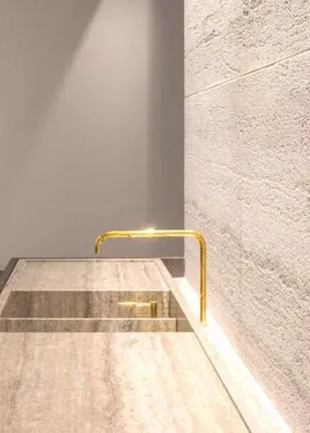 White Travertine applied in an interior